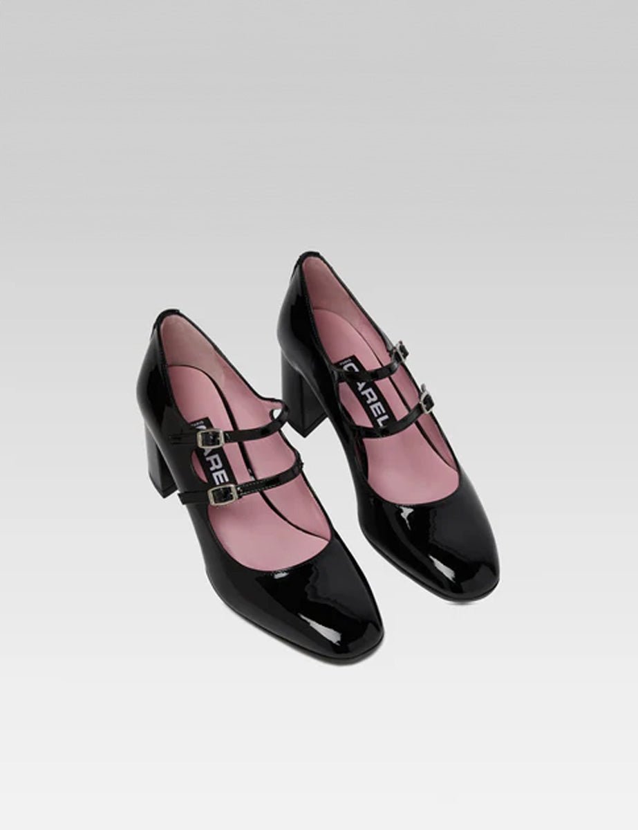 mary jane doppio cinturino black - carel paris - mary jane