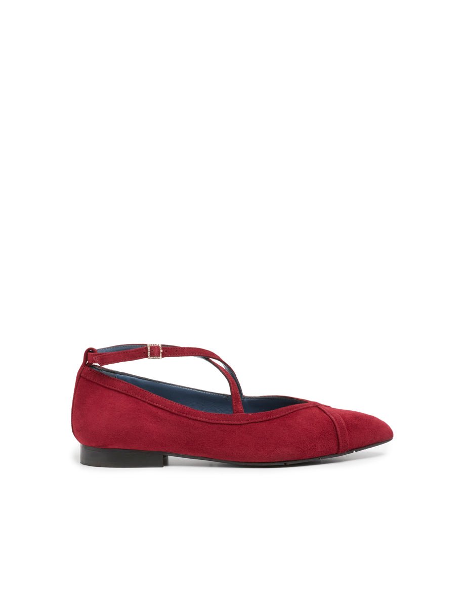 mary jane flat camoscio bordeaux - blufrida - ballerina