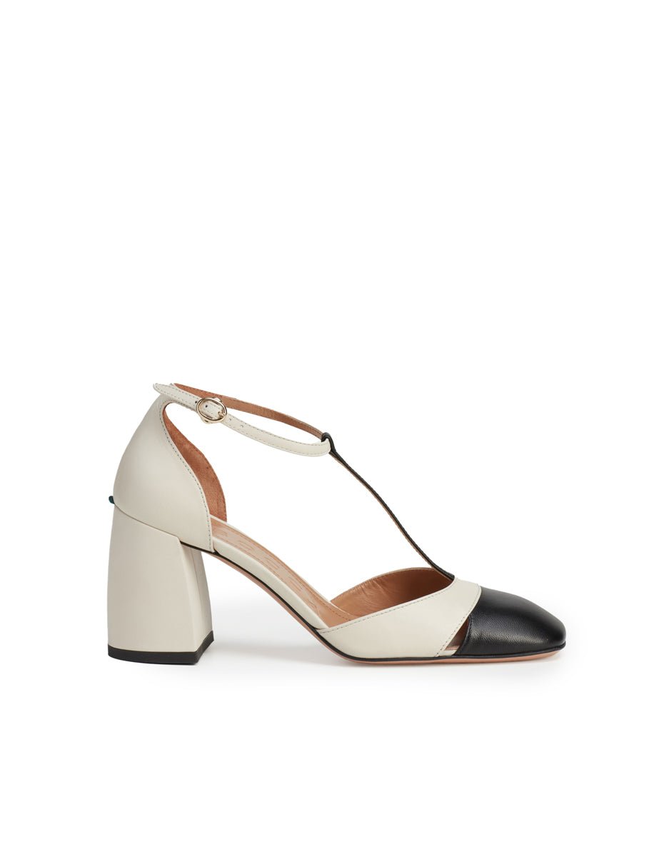 maryjane bicolore avorio nero - a.bocca - mary jane