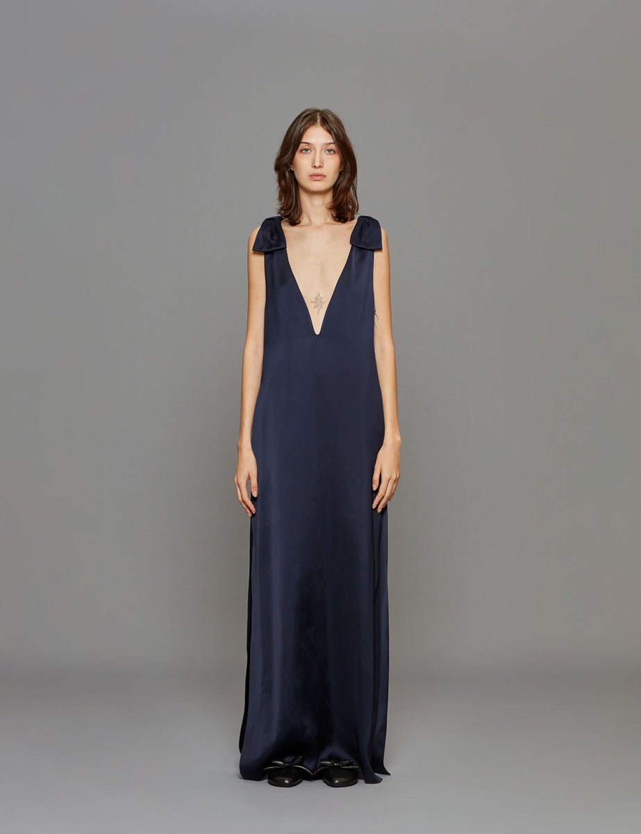 maxiabito scollatura profonda blu scuro - n21 alessandro dell'acqua - abito