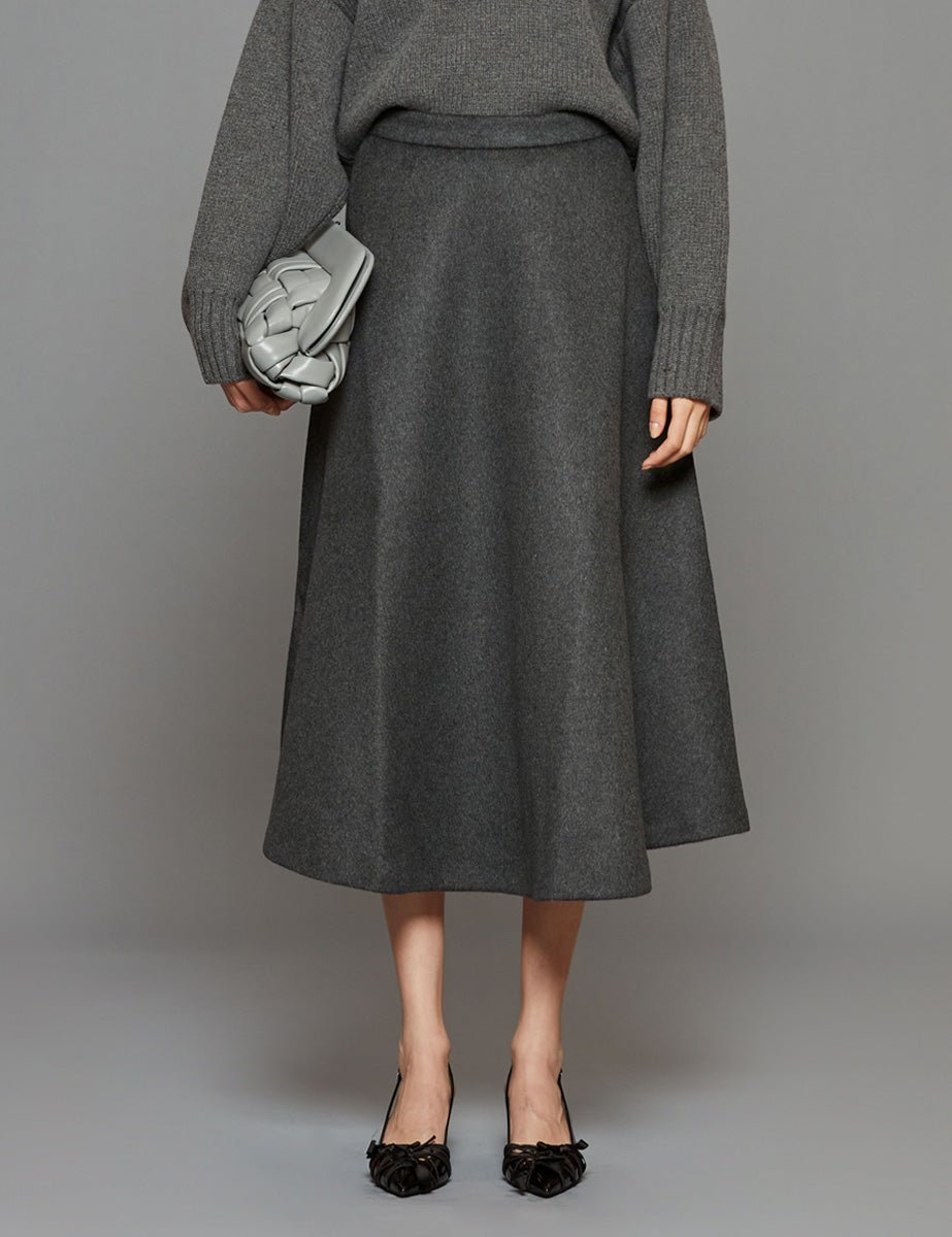 maxigonna antracite melange - rohe - gonna