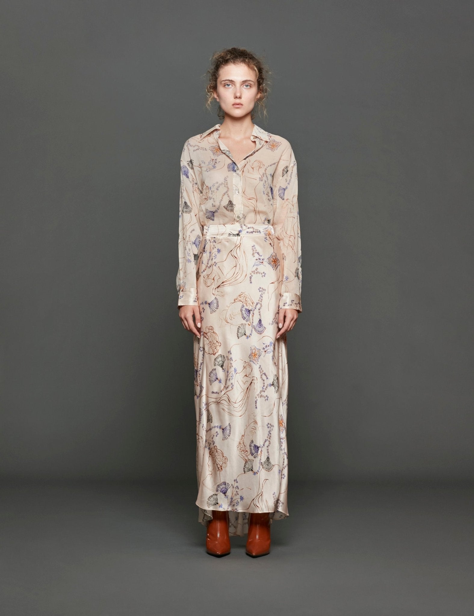 maxigonna musa fantasia avorio - forte forte - gonna