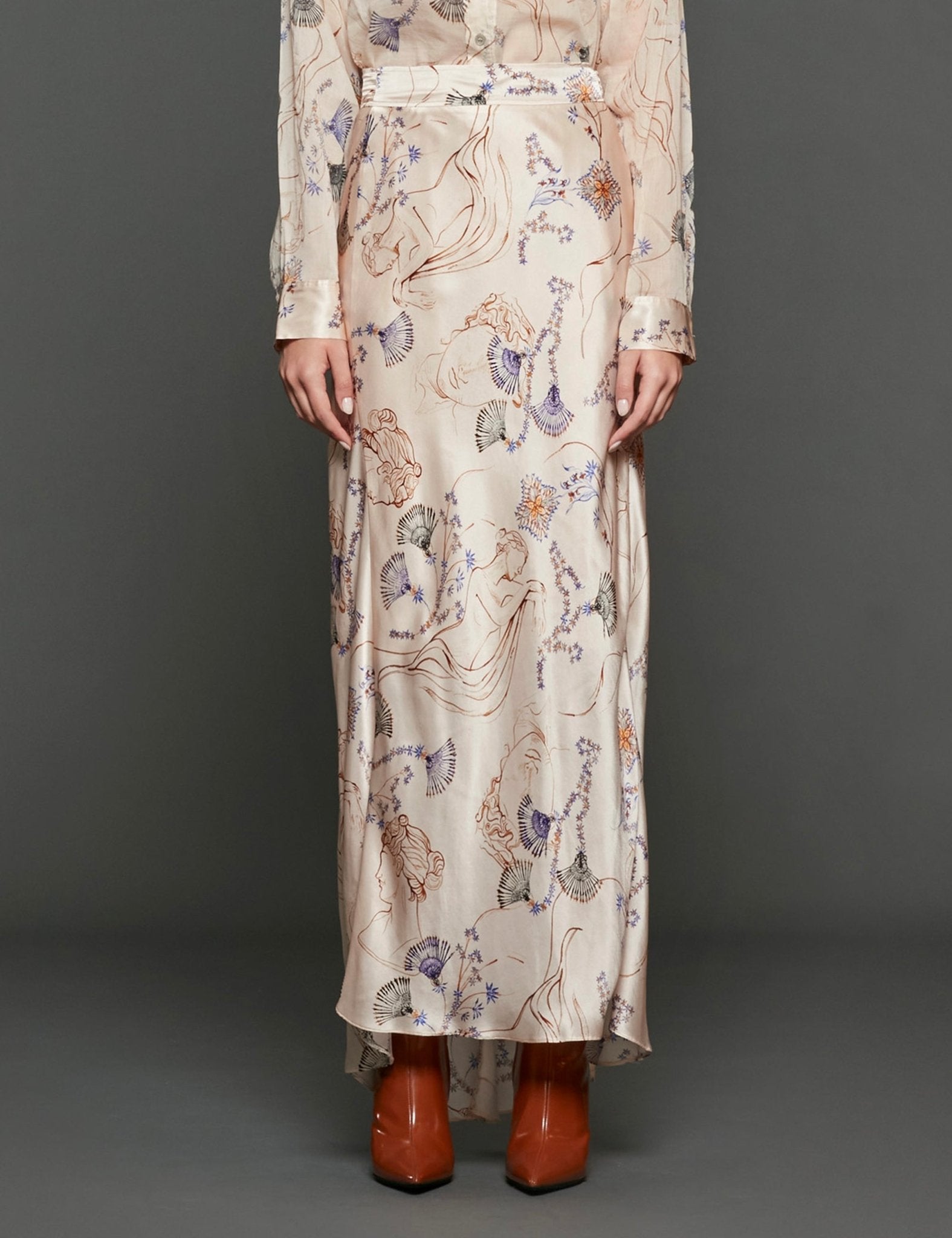 maxigonna musa fantasia avorio - forte forte - gonna