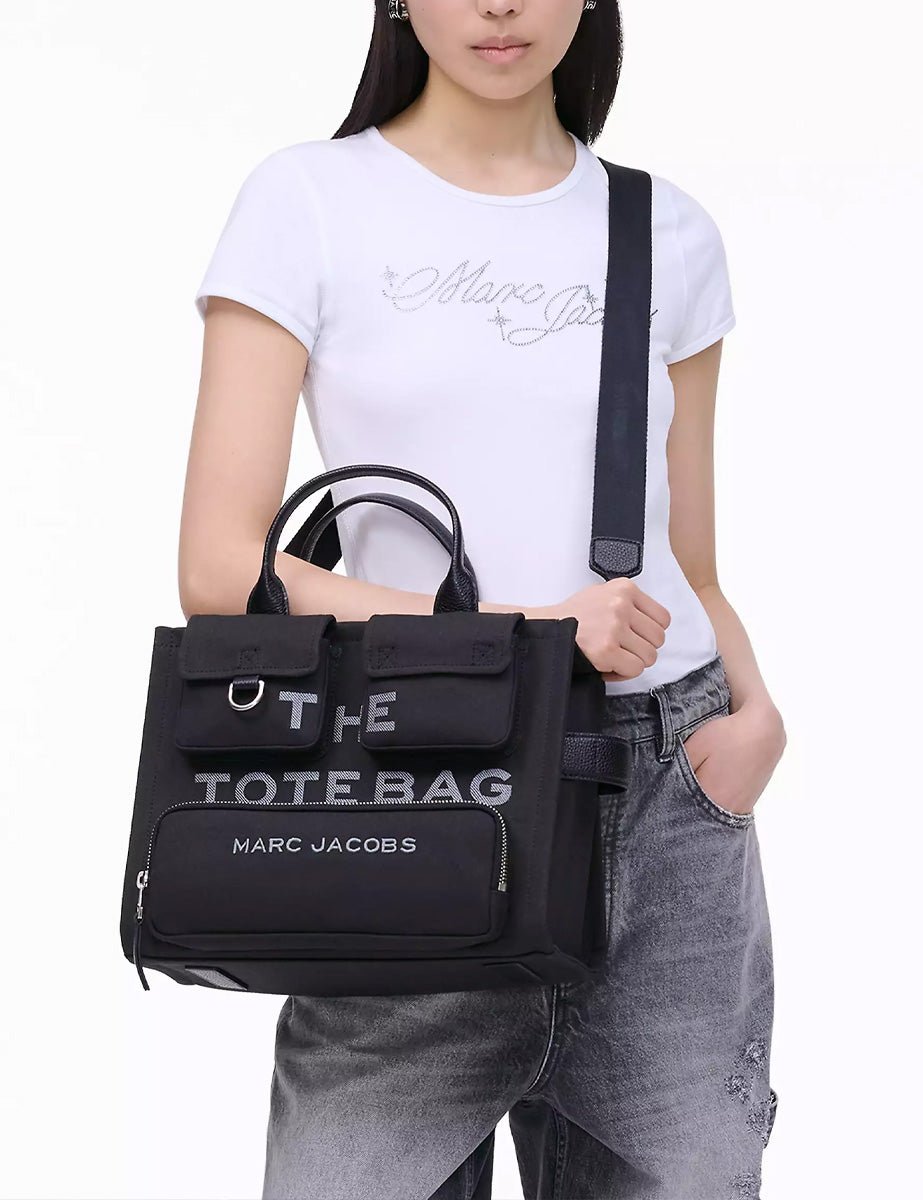 medium tote bag canvas nero - marc jacobs - shopper