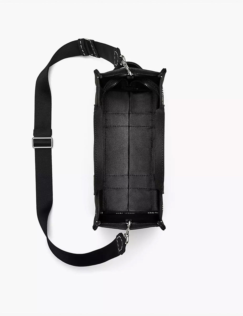 medium tote bag canvas trompe l'oeil nero - marc jacobs - shopper