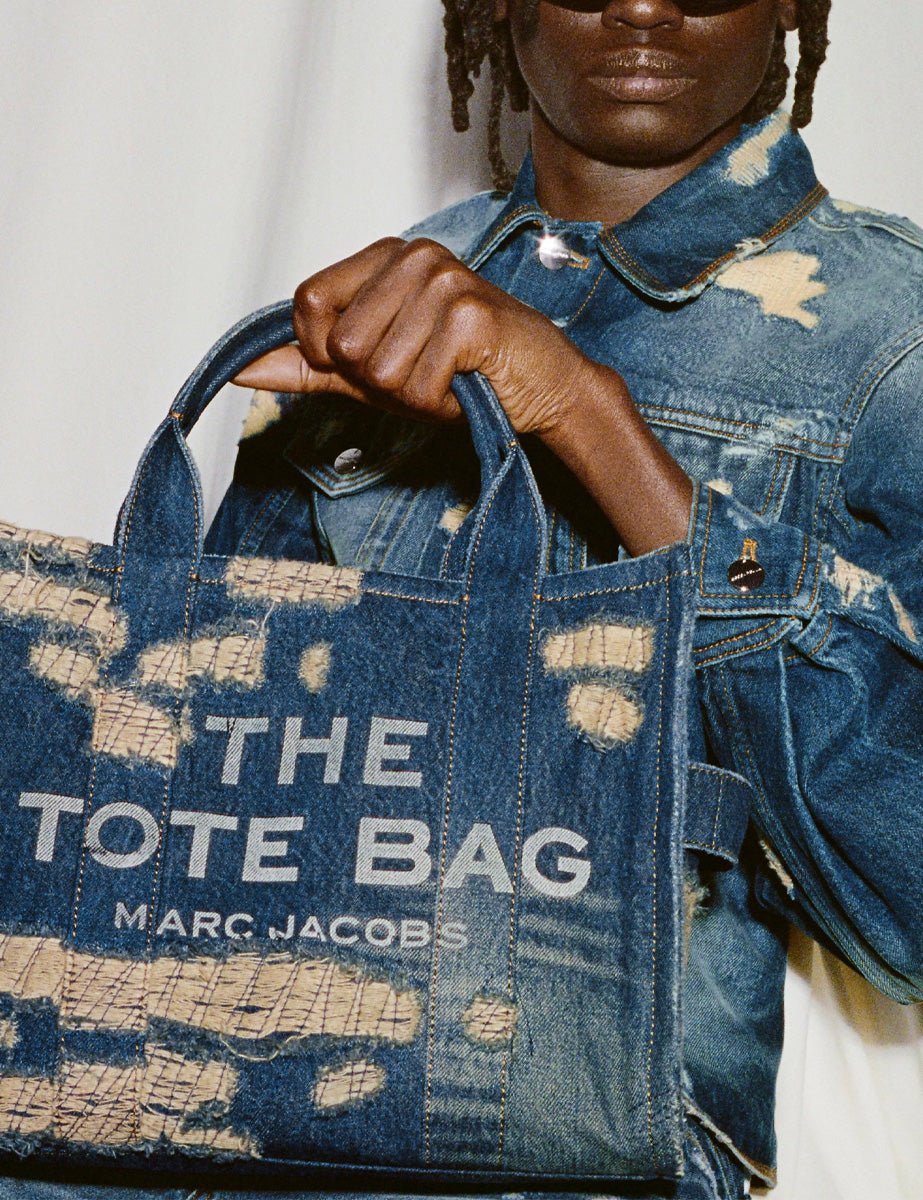 medium tote bag denim punk indigo - marc jacobs - shopper