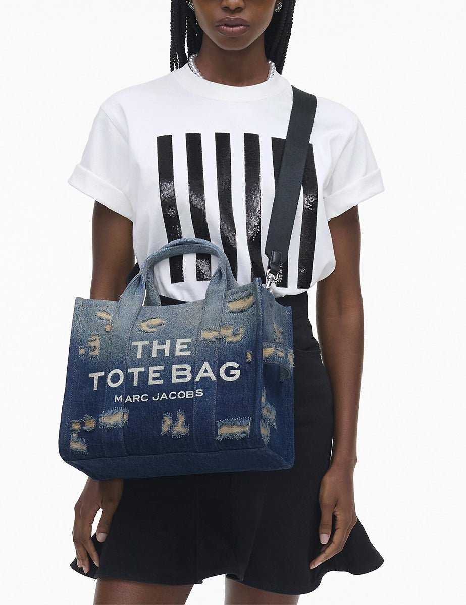 medium tote bag denim punk indigo - marc jacobs - shopper