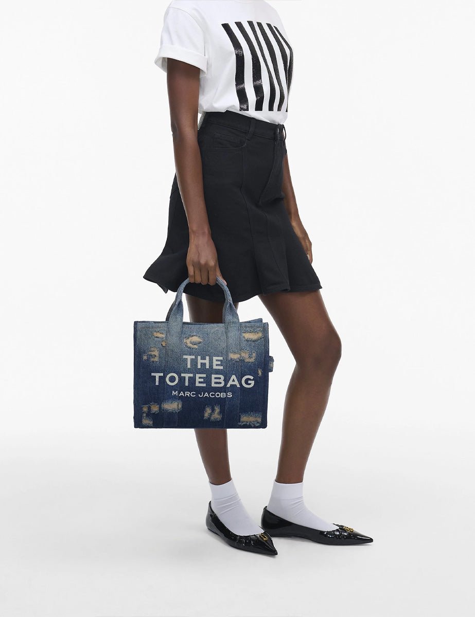 medium tote bag denim punk indigo - marc jacobs - shopper