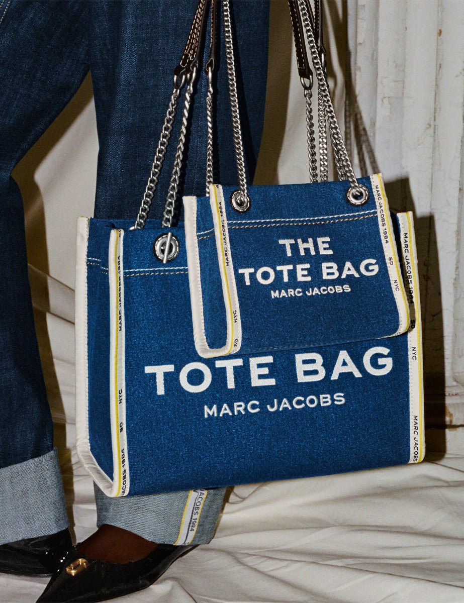 medium tote bag jeans dark wash - marc jacobs - shopper