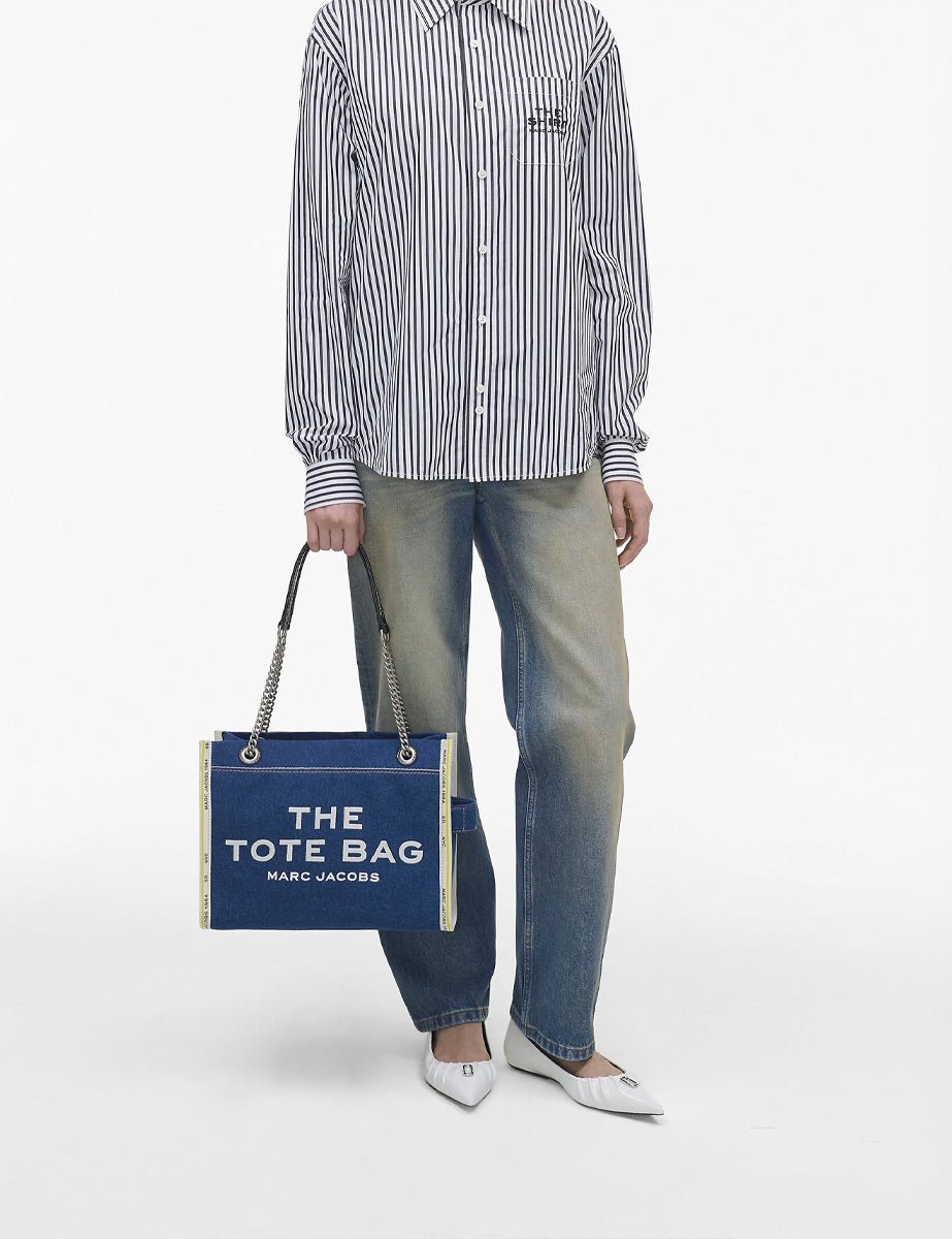 medium tote bag jeans dark wash - marc jacobs - shopper