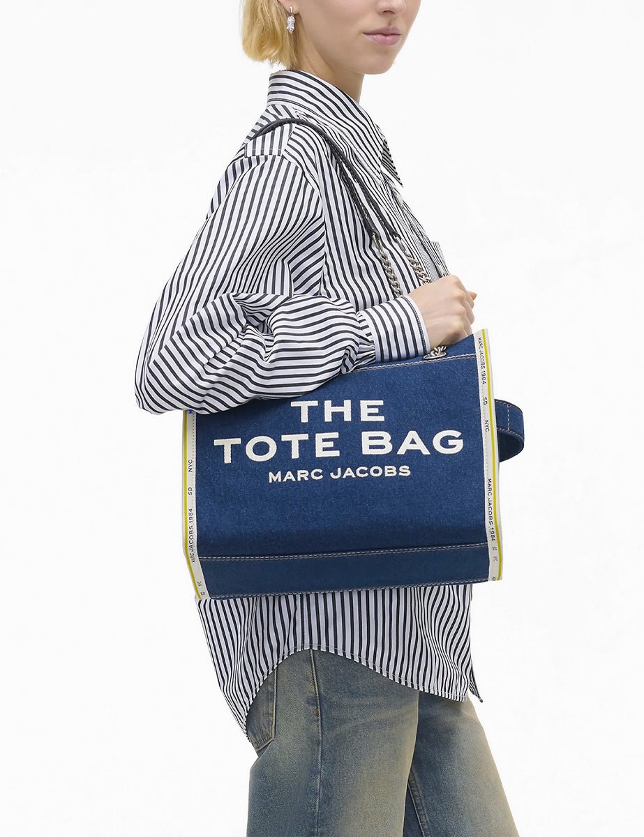 medium tote bag jeans dark wash - marc jacobs - shopper