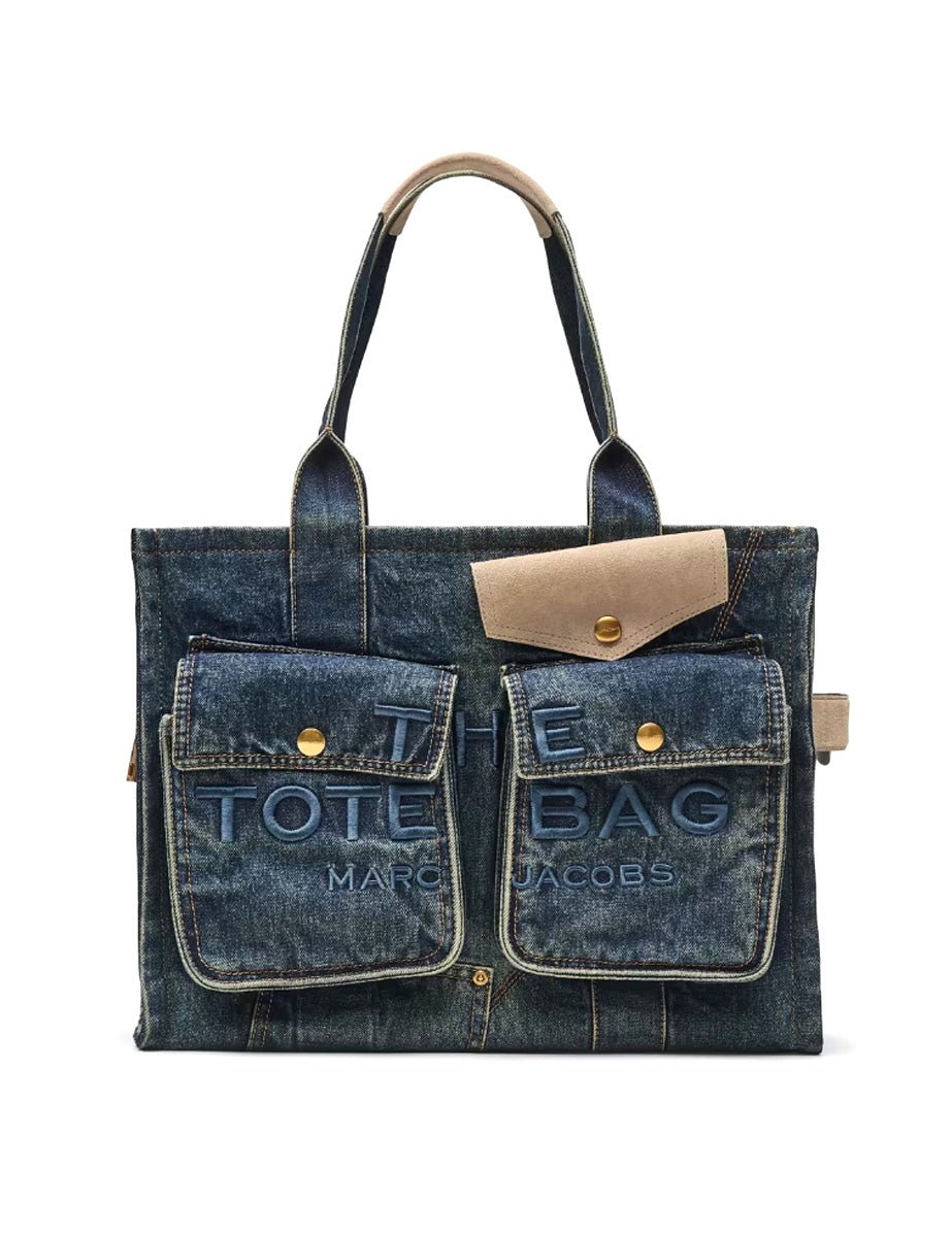 medium tote bag jeans dark wash indigo - marc jacobs - shopper