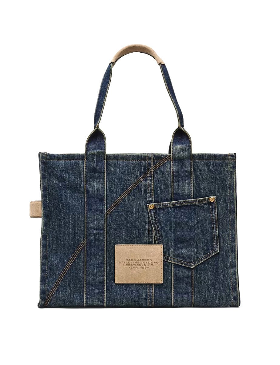 medium tote bag jeans dark wash indigo - marc jacobs - shopper