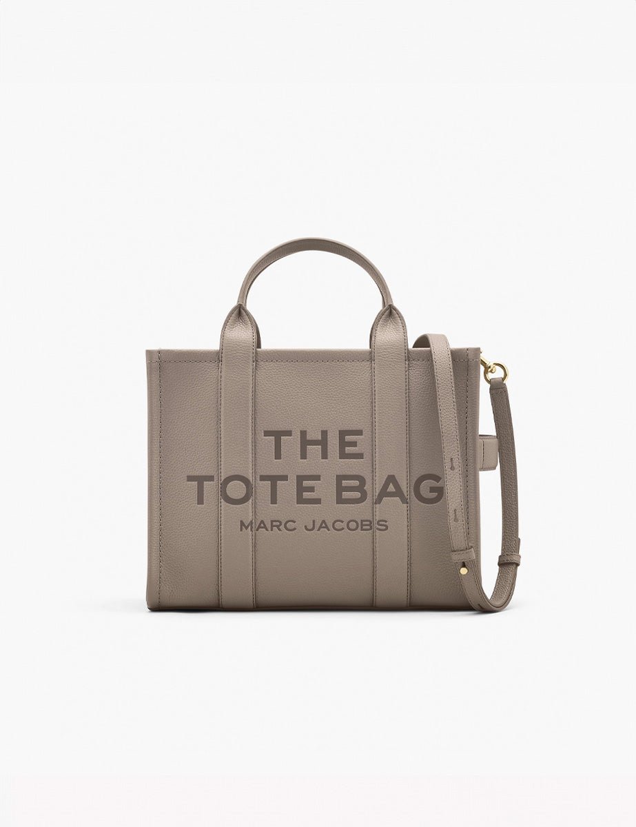 medium tote bag leather cemento - marc jacobs - shopper