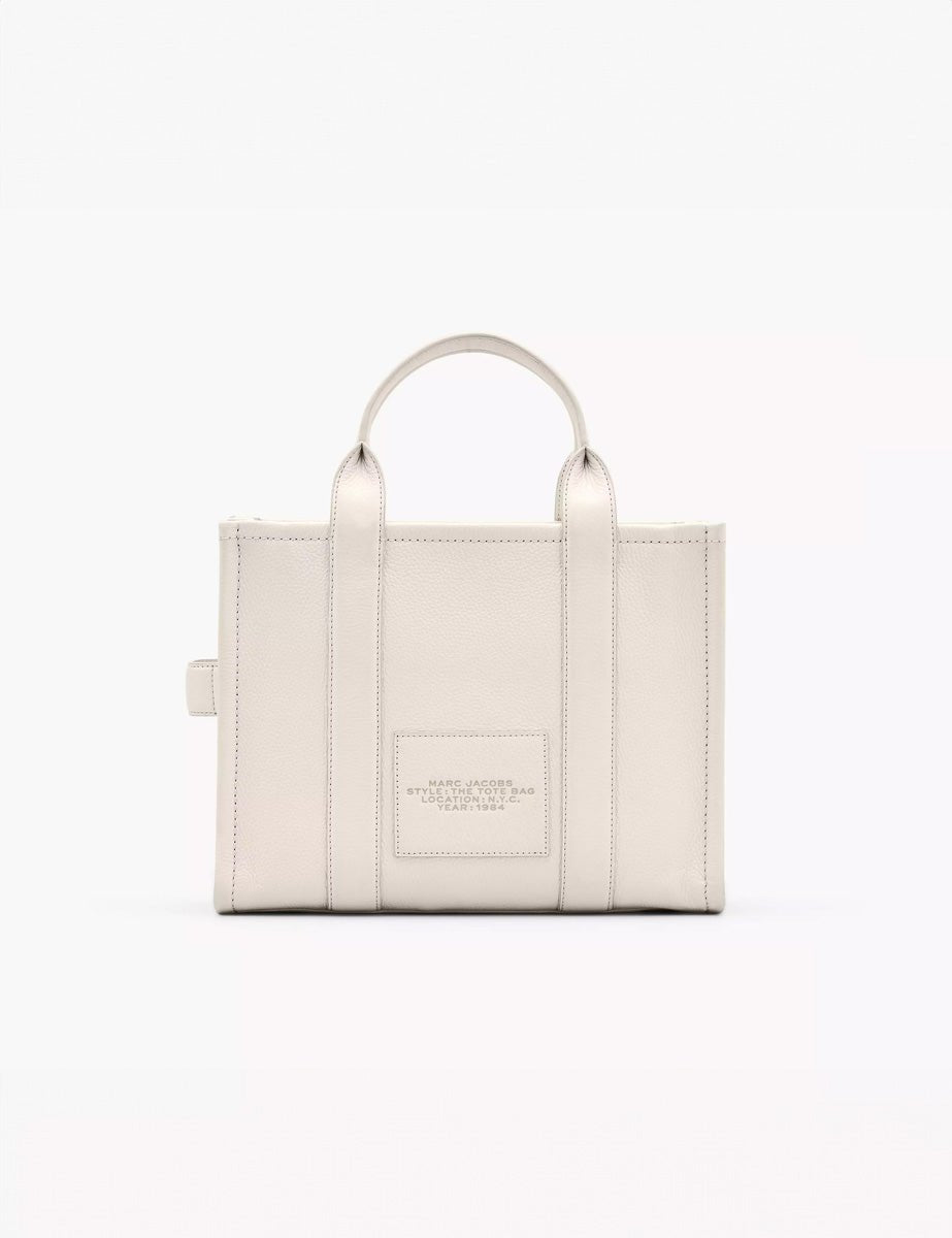 medium tote bag leather cotton silver - marc jacobs - shopper