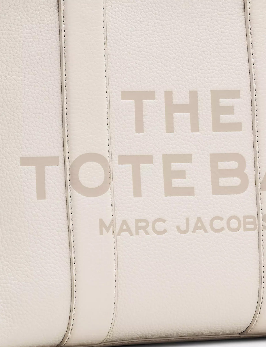 medium tote bag leather cotton silver - marc jacobs - shopper