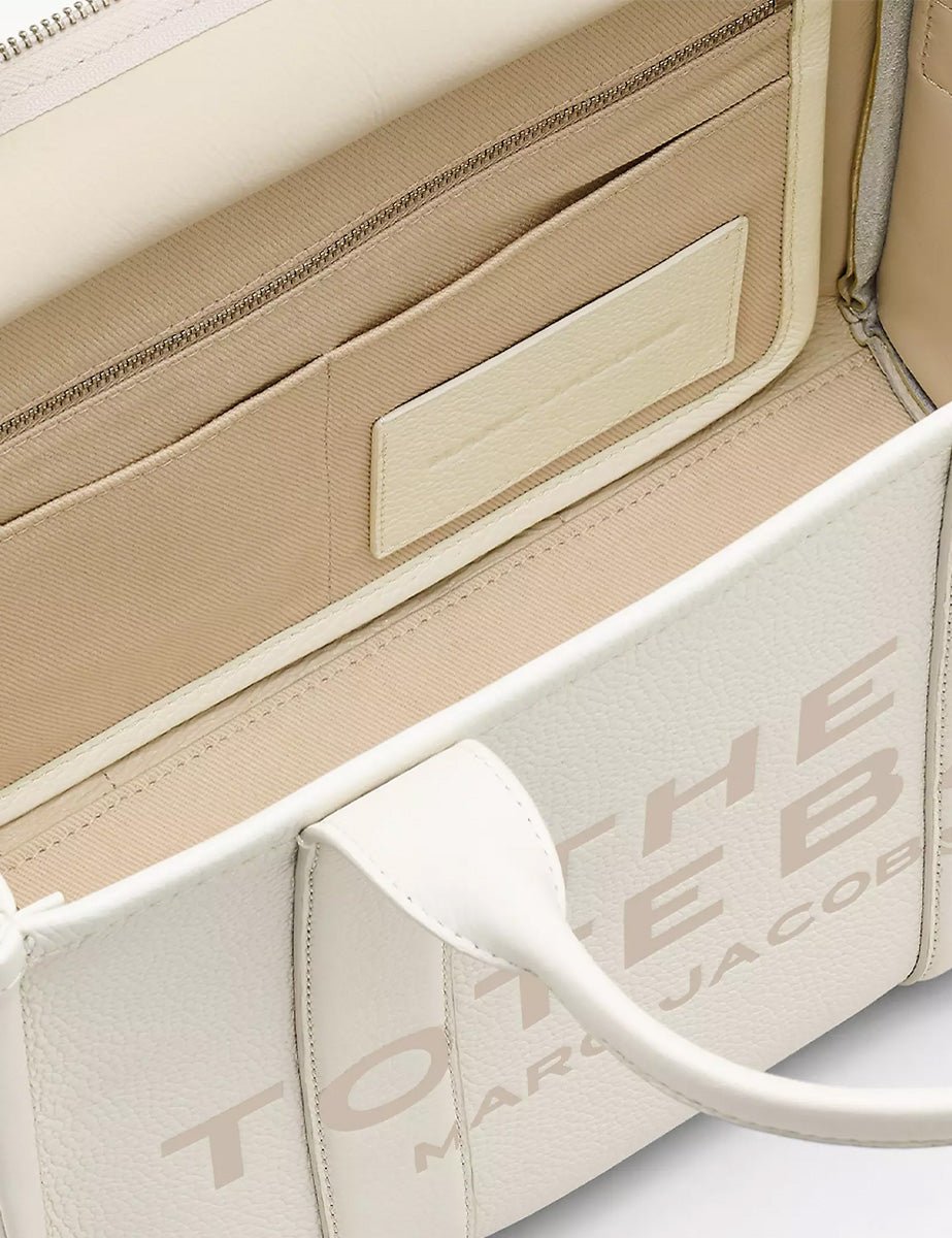 medium tote bag leather cotton silver - marc jacobs - shopper