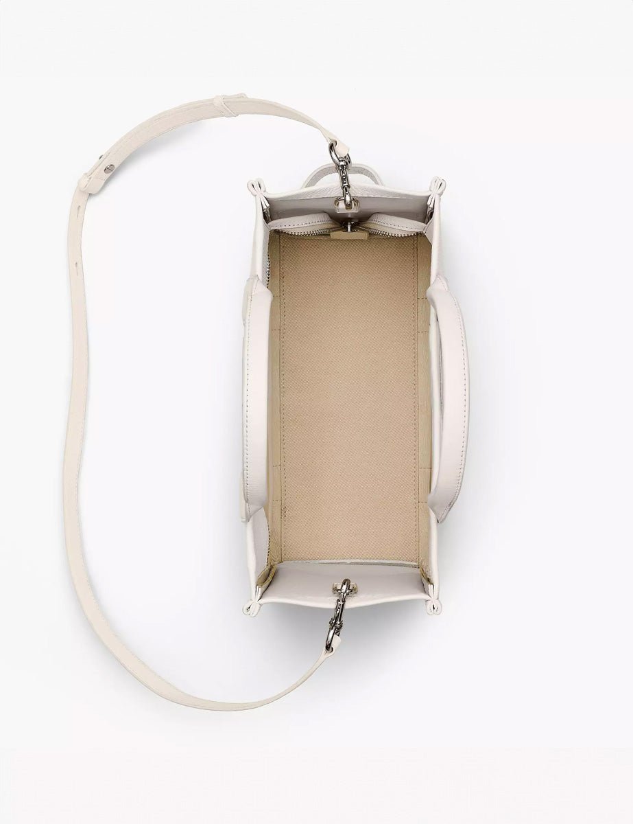 medium tote bag leather cotton silver - marc jacobs - shopper