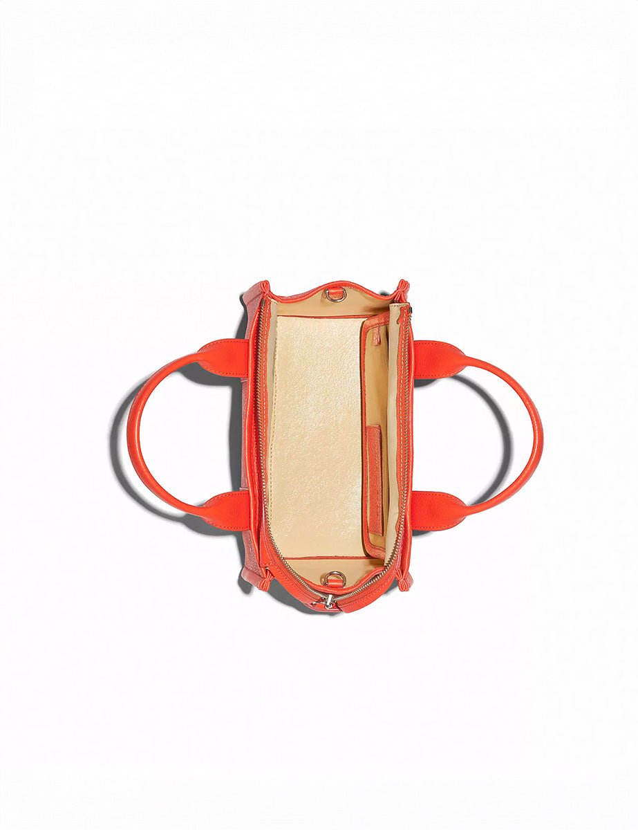 medium tote bag leather electric orange - marc jacobs - shopper