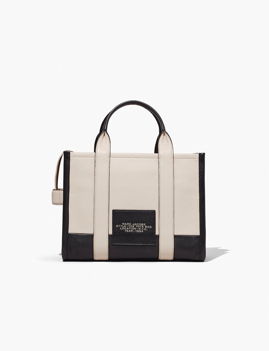 medium tote bag leather ivory multi - marc jacobs - shopper