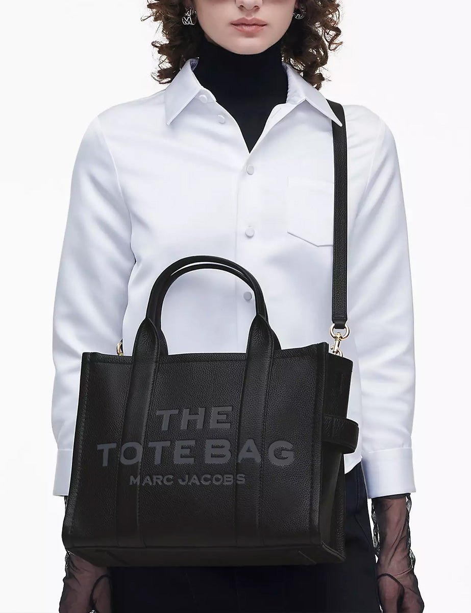 medium tote bag pelle nero - marc jacobs - shopper