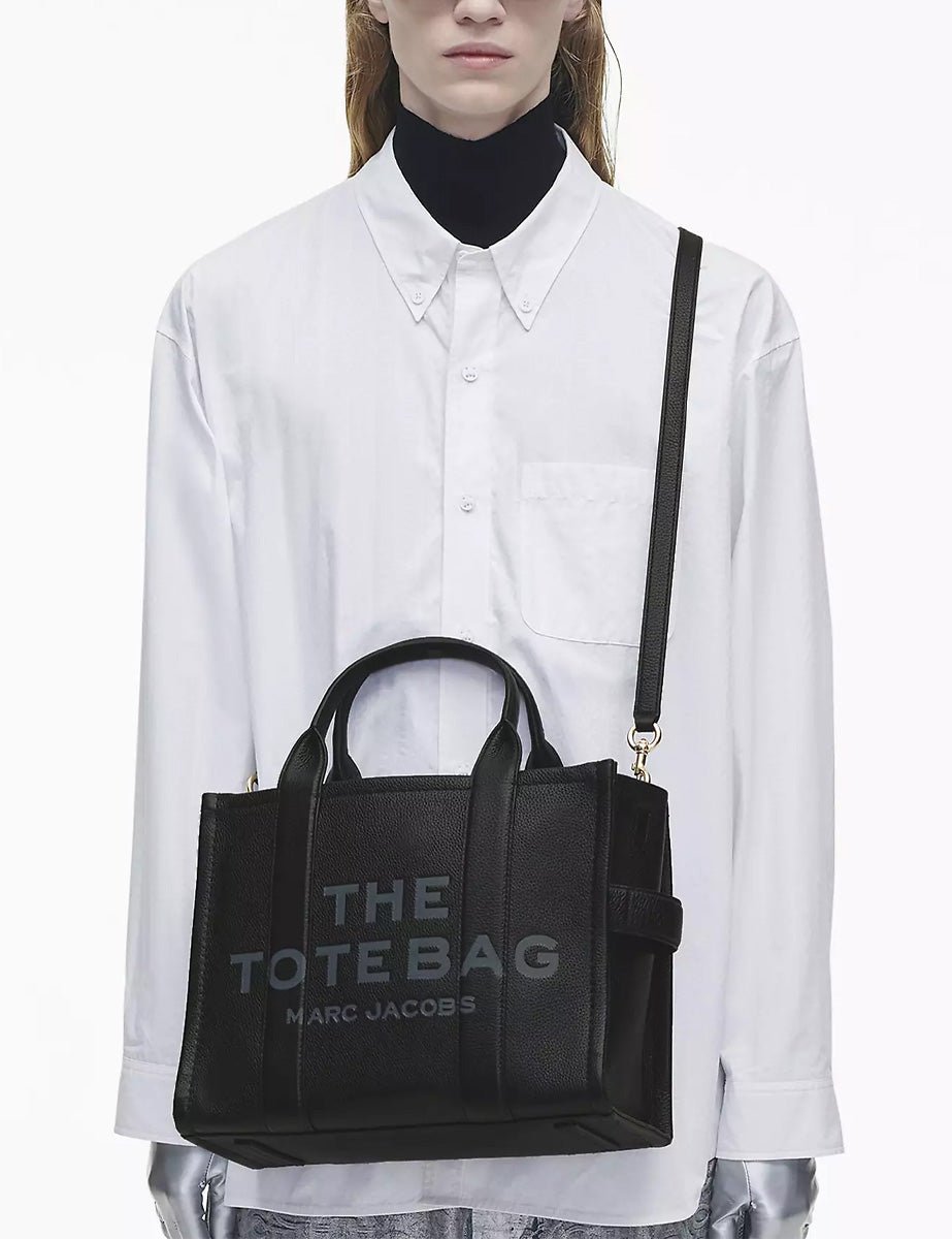 medium tote bag pelle nero - marc jacobs - shopper