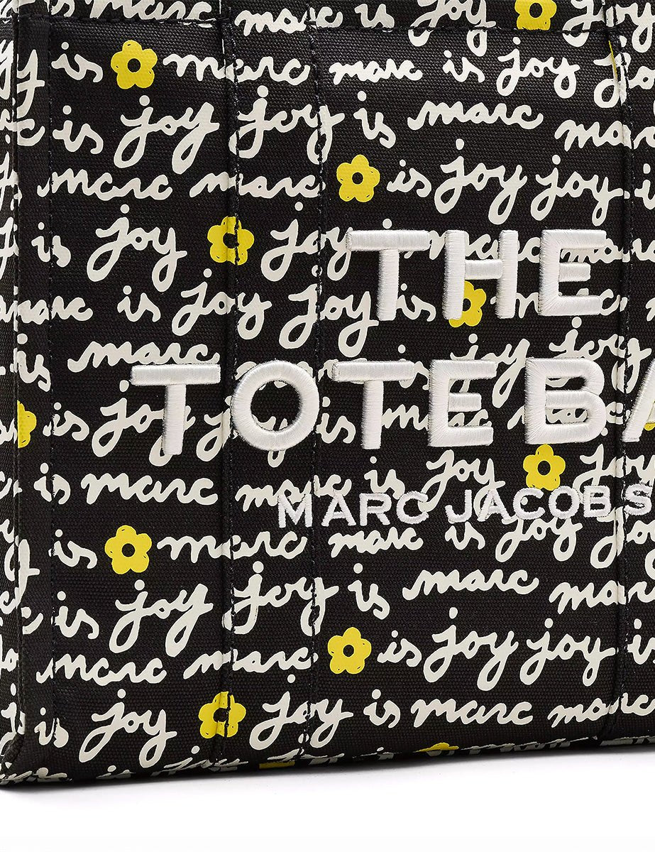 medium tote bag scritte canvas black - marc jacobs - shopper