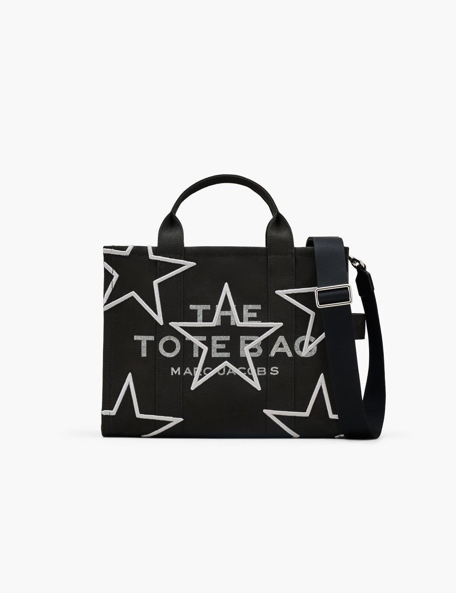 medium tote bag star canvas nero - marc jacobs - shopper