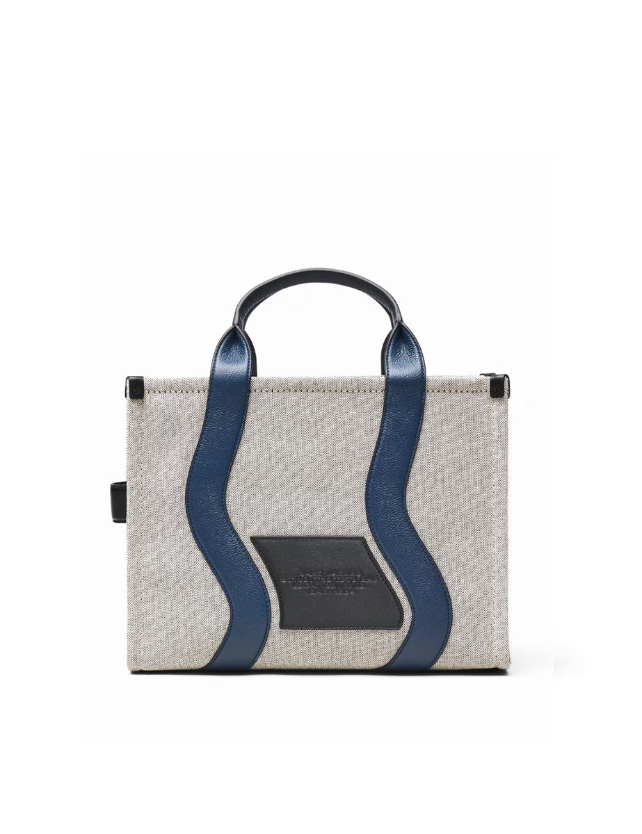 medium tote bag wavy canvas navy - marc jacobs - shopper
