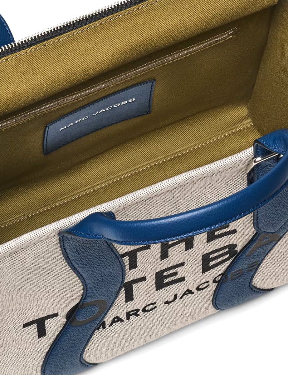 medium tote bag wavy canvas navy - marc jacobs - shopper