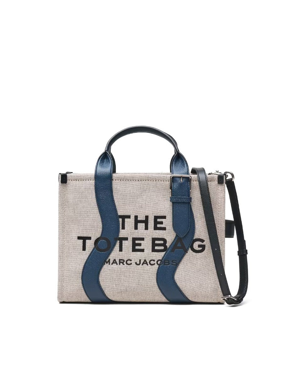 medium tote bag wavy canvas navy - marc jacobs - shopper