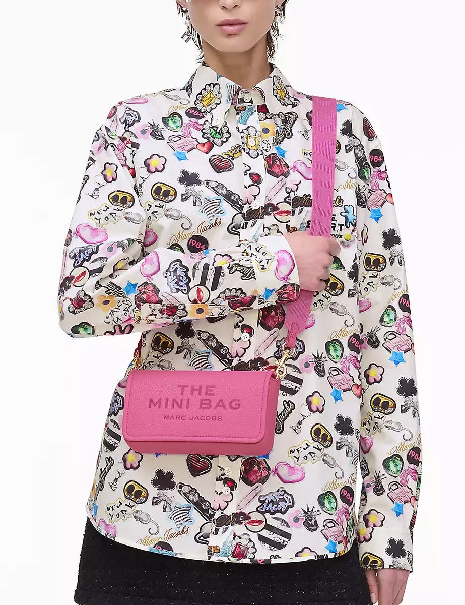 mini bag leather bow pink - marc jacobs - clutch