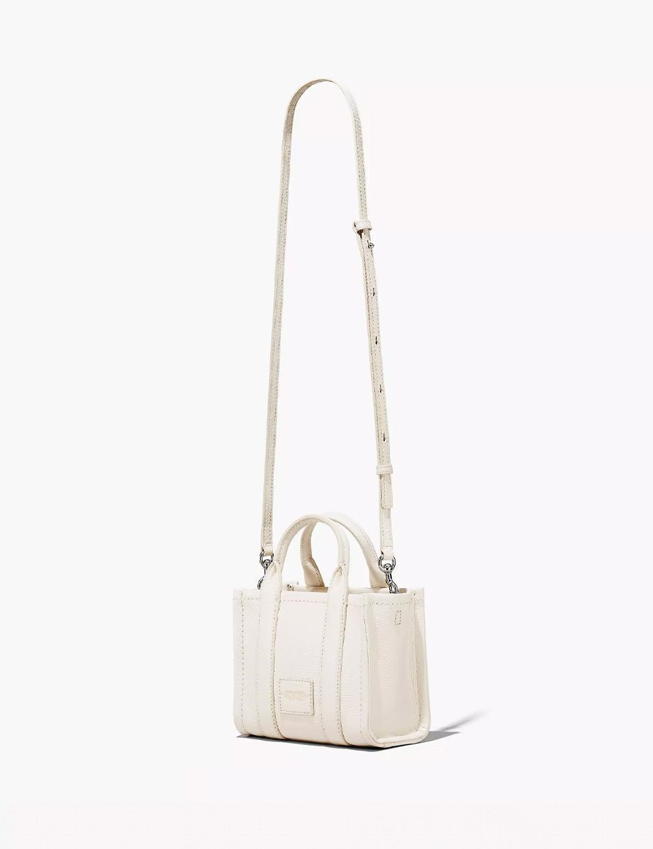 mini tote bag cotton silver - marc jacobs - shopper