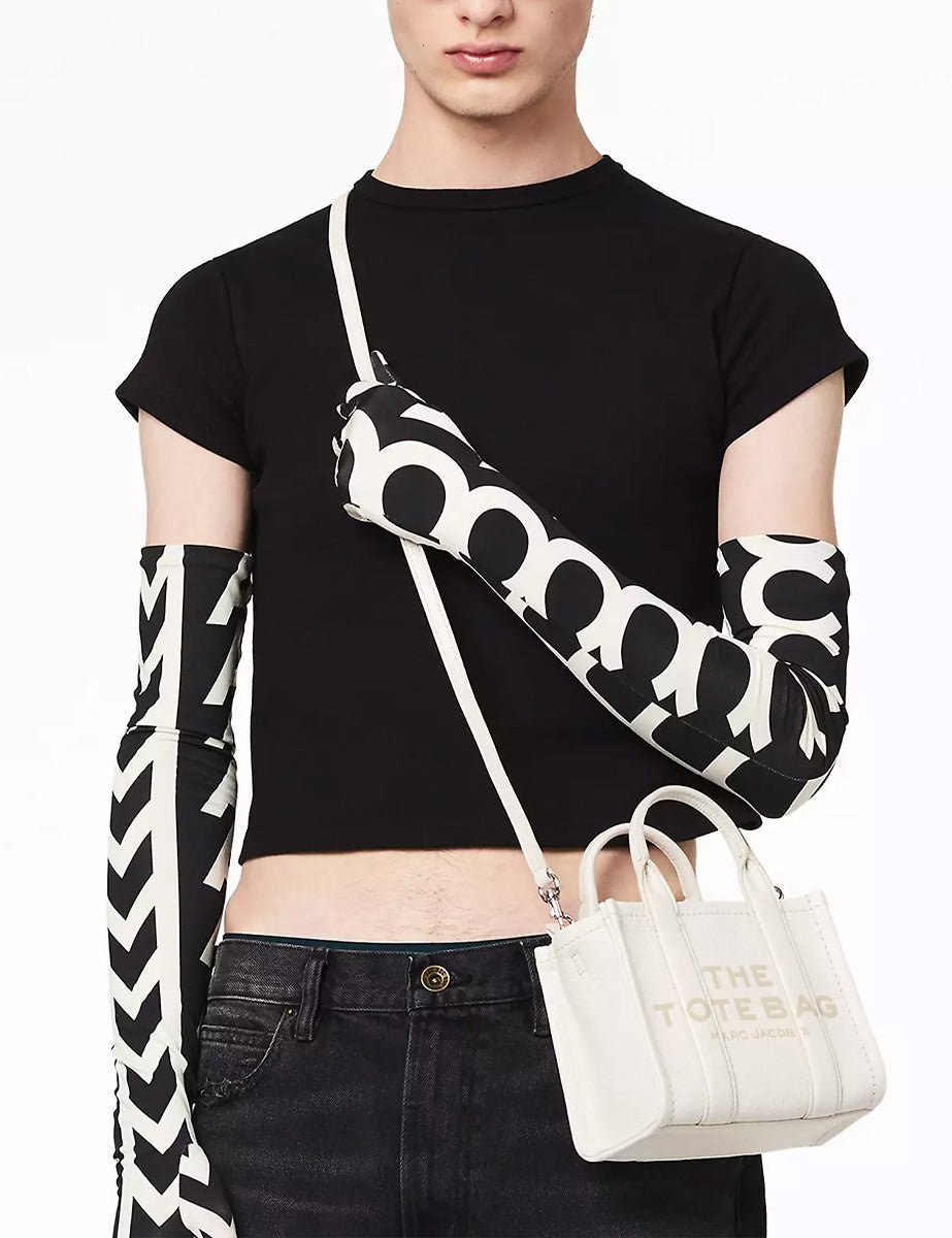 mini tote bag cotton silver - marc jacobs - shopper