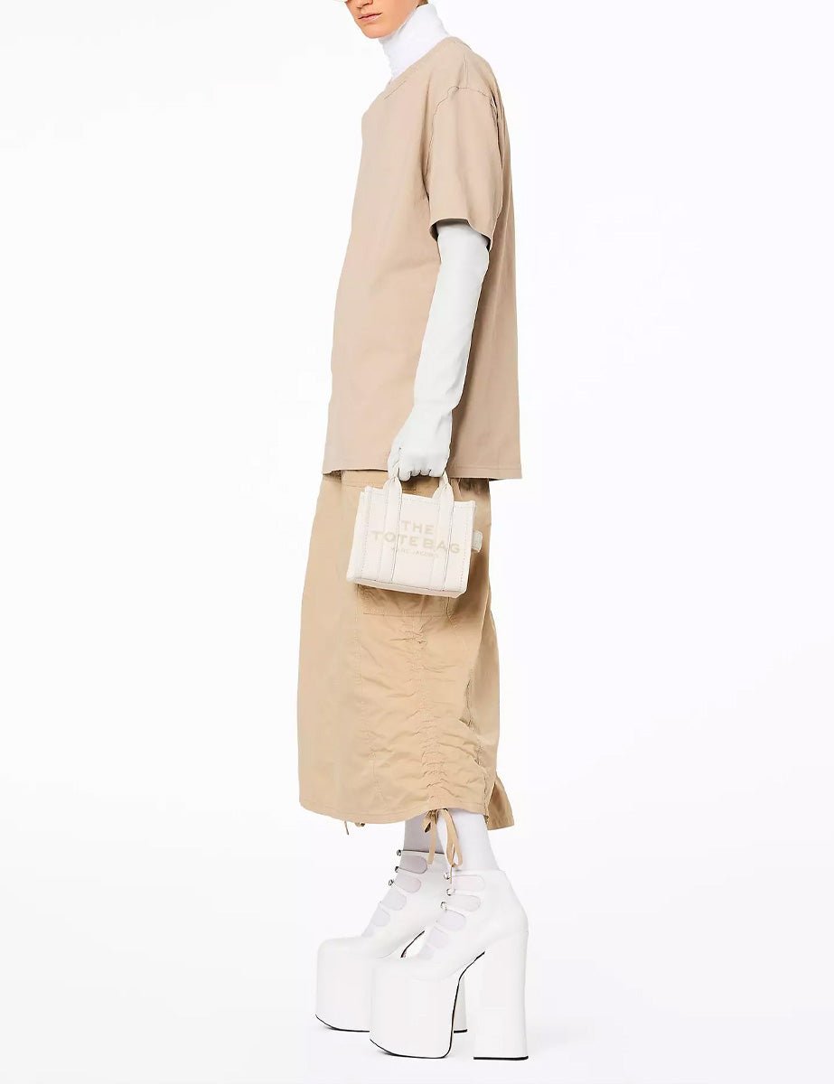 mini tote bag cotton silver - marc jacobs - shopper