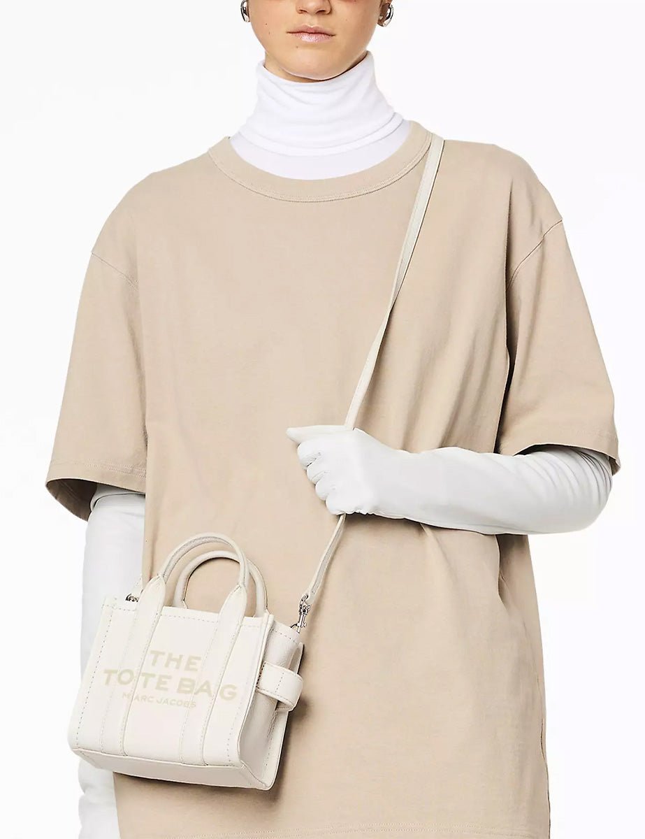 mini tote bag cotton silver - marc jacobs - shopper