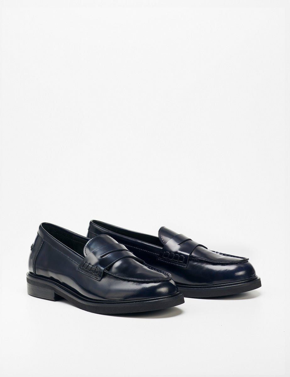 mocassino abrasivato blu - poesie veneziane - mocassino