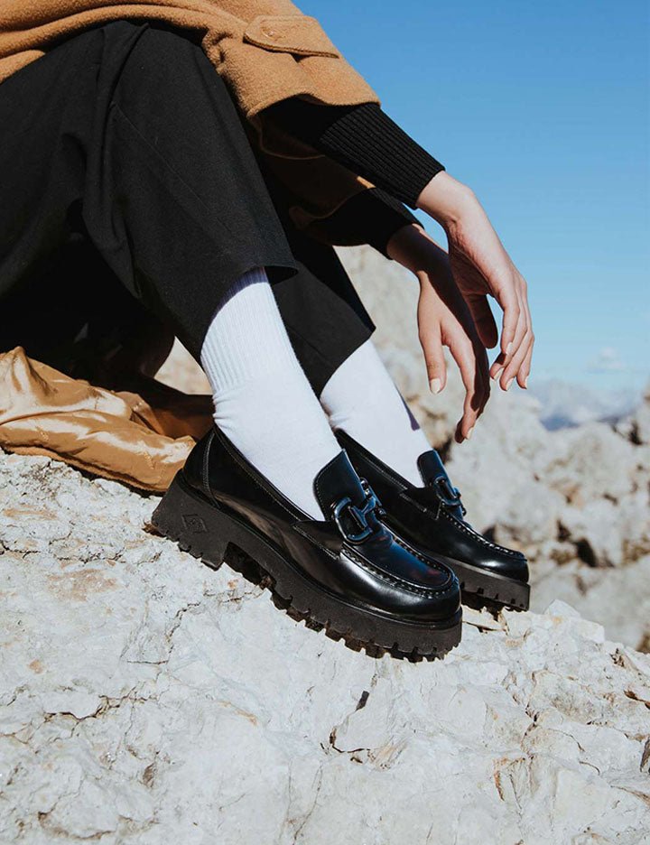 mocassino abrasivato fibbia nero - poesie veneziane - mocassino