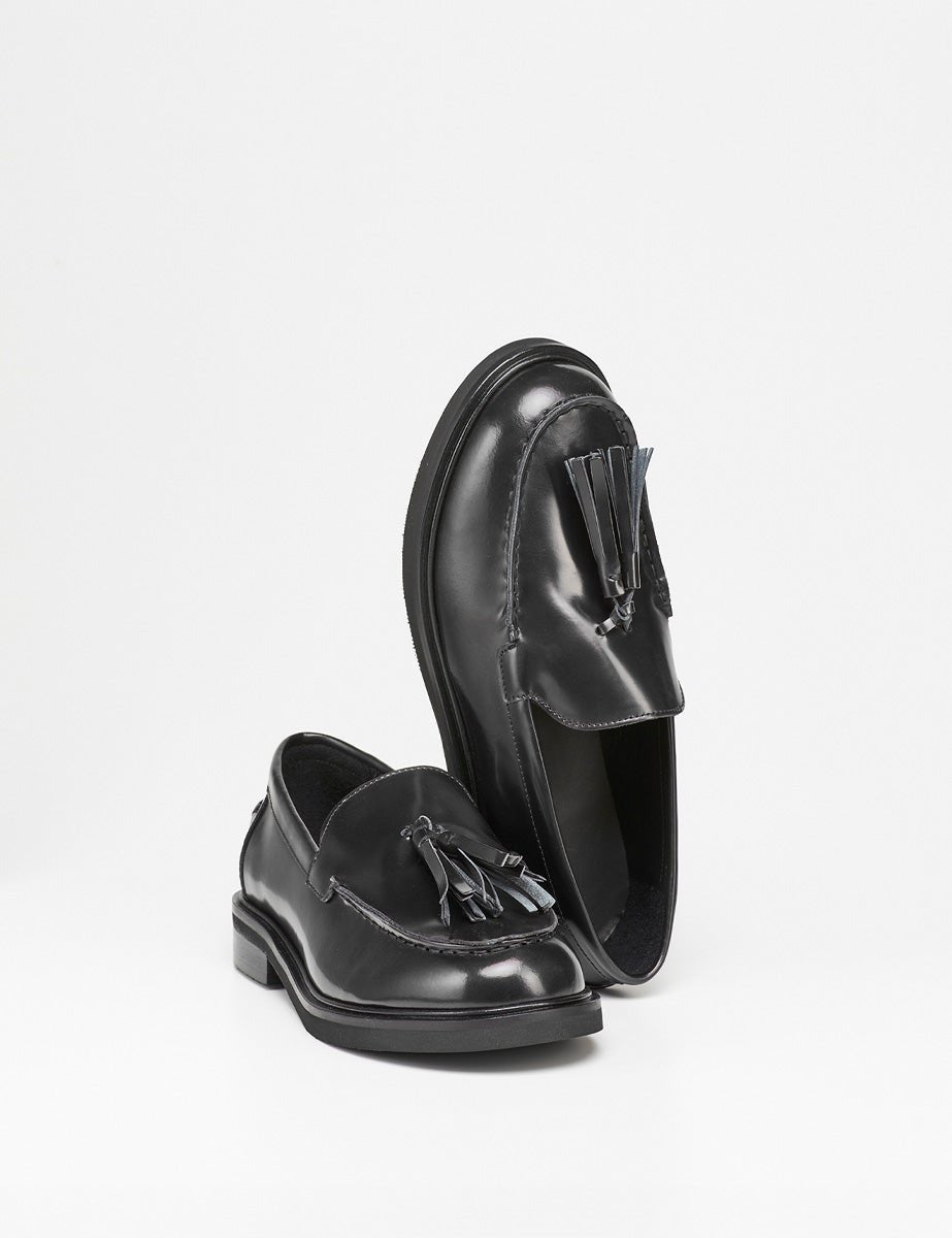 mocassino abrasivato nero - poesie veneziane - mocassino