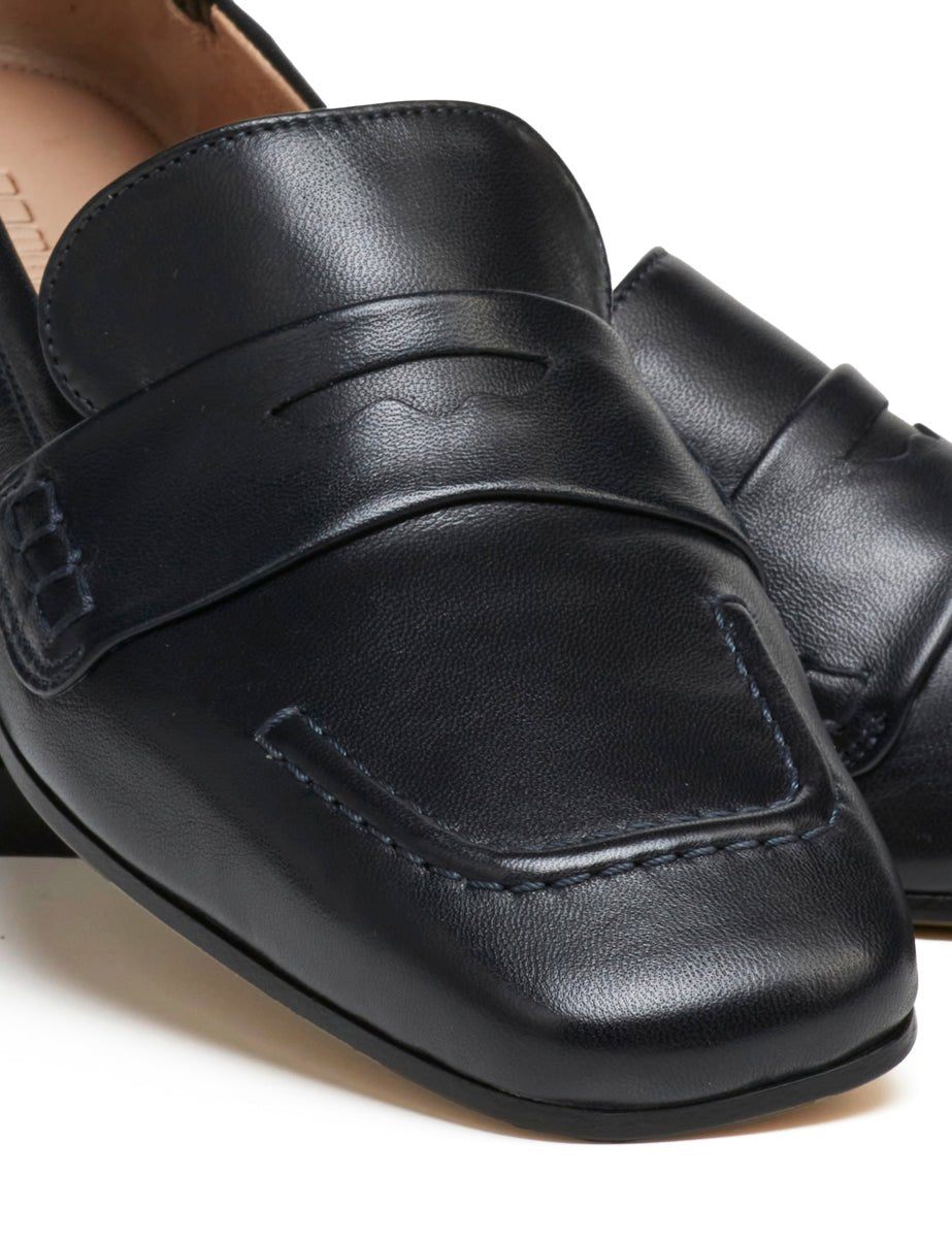 mocassino infilature blu navy - pomme d'or - mocassino