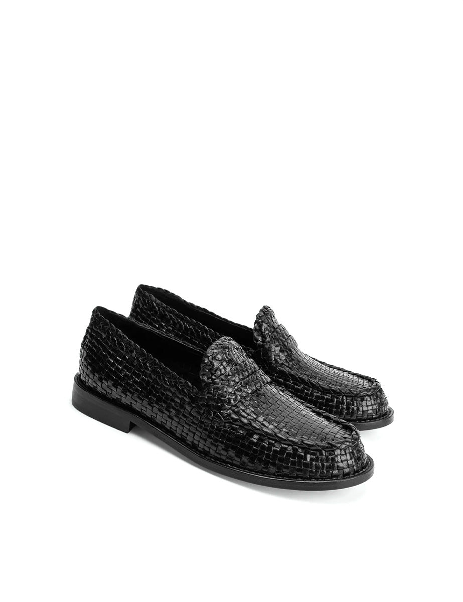mocassino intreccio nero - poeve - mocassino