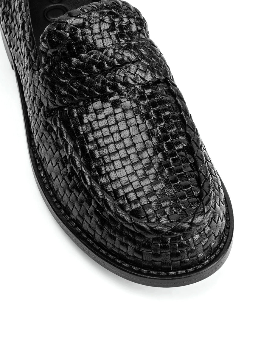 mocassino intreccio nero - poeve - mocassino