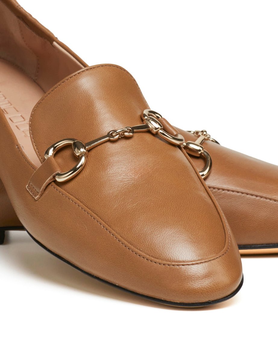 mocassino nappa morsetto camel - pomme d'or - mocassino