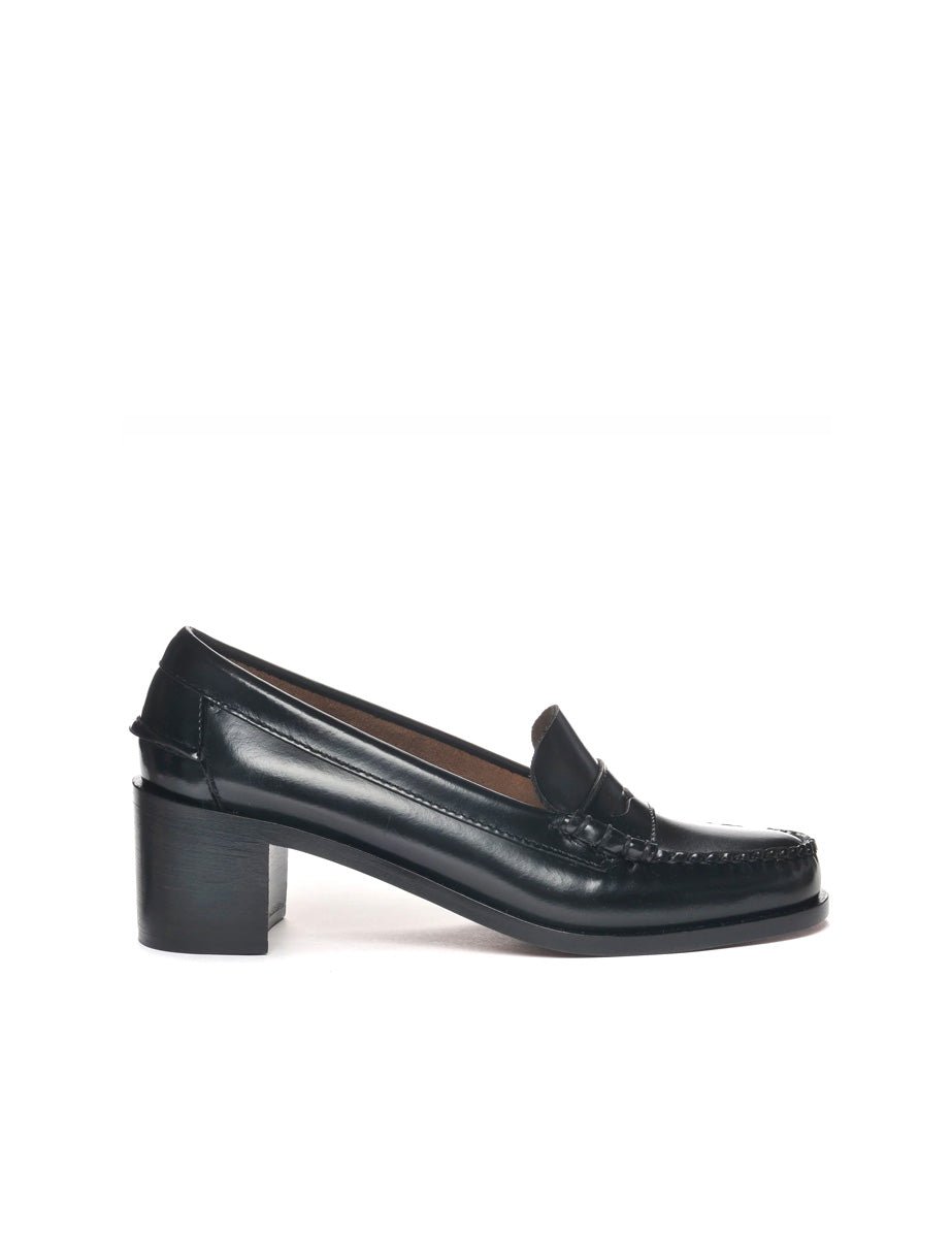 mocassino tacco egle black - sebago - decollete tacco