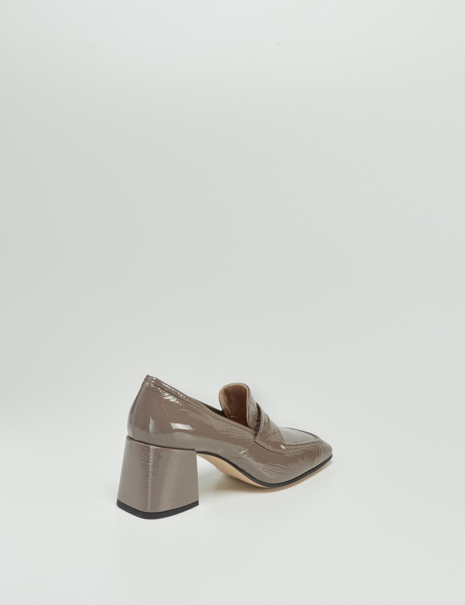 mocassino tacco vernice viola - pomme d'or - decollete tacco