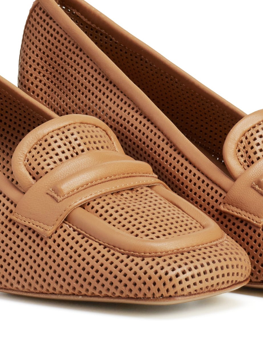 mocassino traforato caramel - halmanera - mocassino