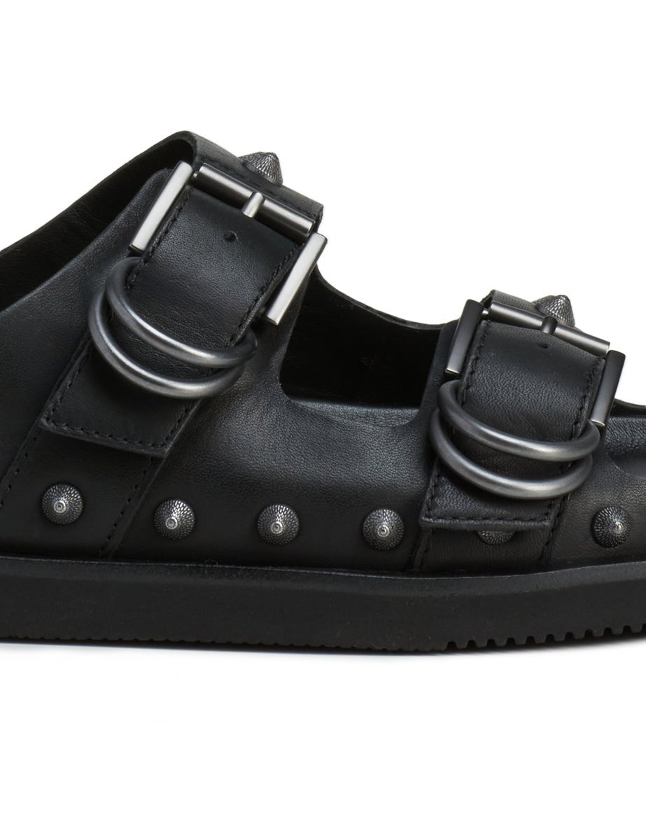 mule flat fibbia black - ash - ciabatta