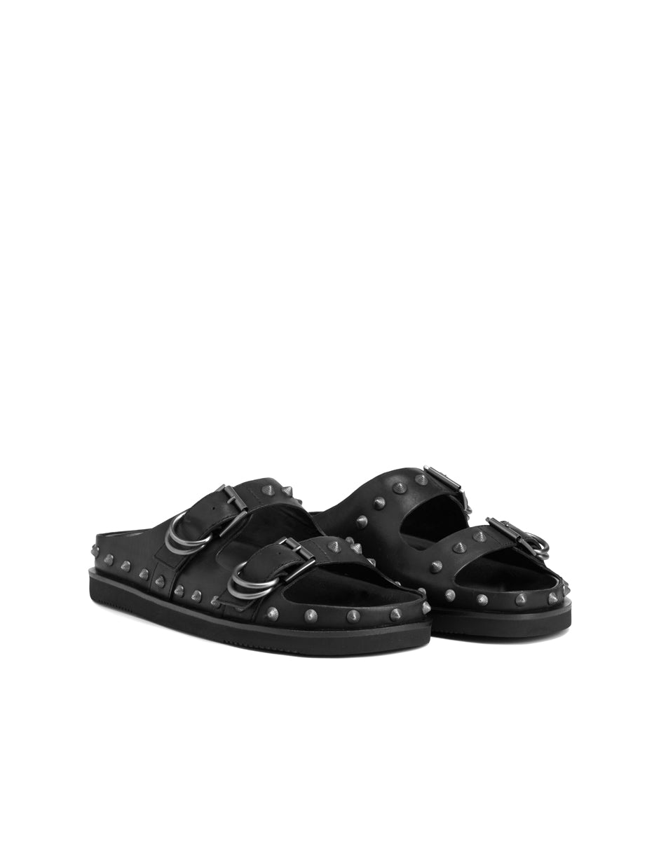 mule flat fibbia black - ash - ciabatta