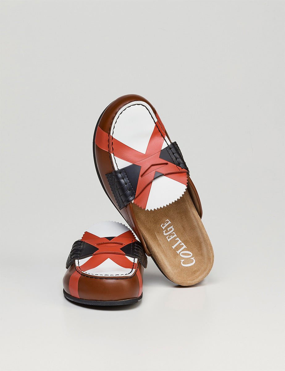 mules tricolore tan black flirt - college - sabot