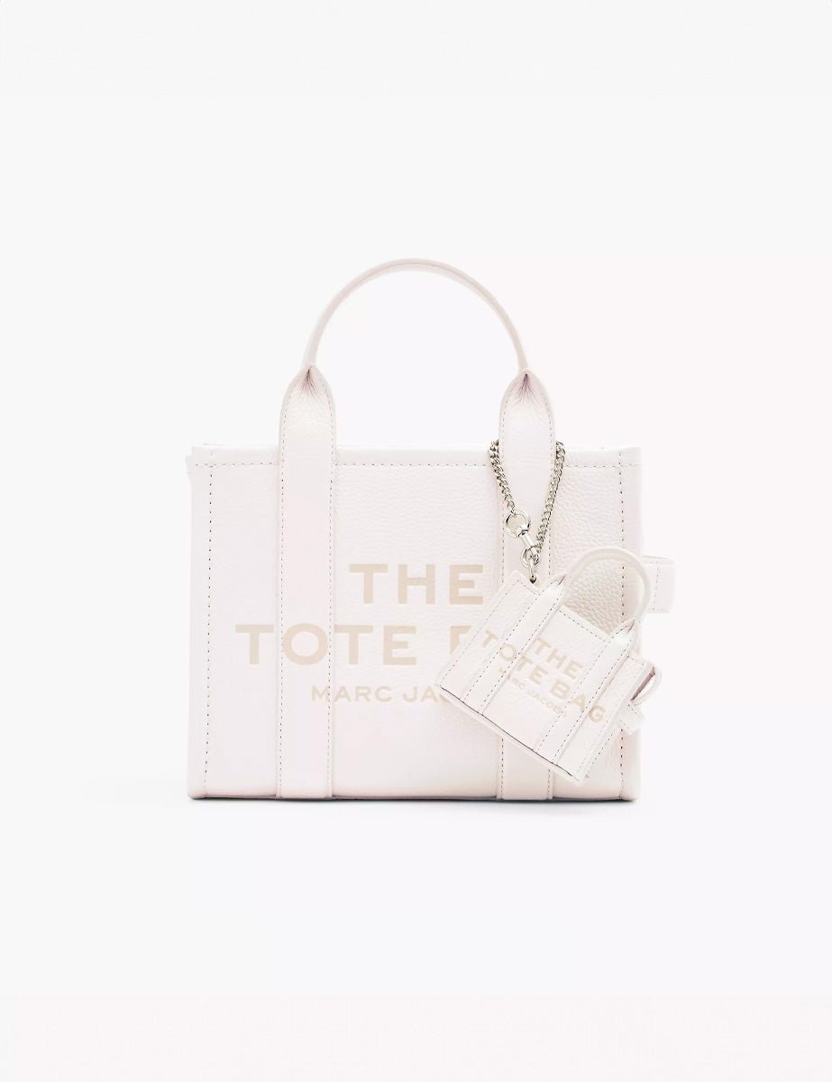 nano tote charm leather cotton silver - marc jacobs - shopper